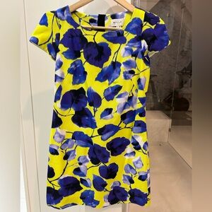Milly Dress with Blue and Yellow Floral Design